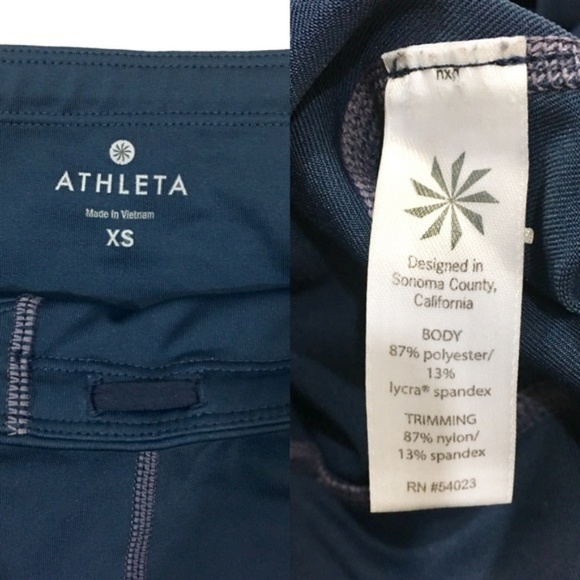 Athleta Slate Blue Mesh Capri Crop Leggings - Picture 7 of 7